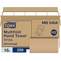 Tork(R) Universal Multifold Paper Towels, 1-Ply, White, 4000 Towels (MB540A)