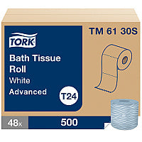 Tork(R) Advanced Toilet Paper, 2-Ply, White, 500 Sheets, 48 Rolls (TM6130S)