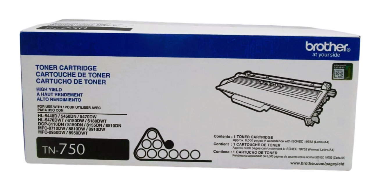 Brother TN-750 | Original Black High-Yield Toner Cartridge